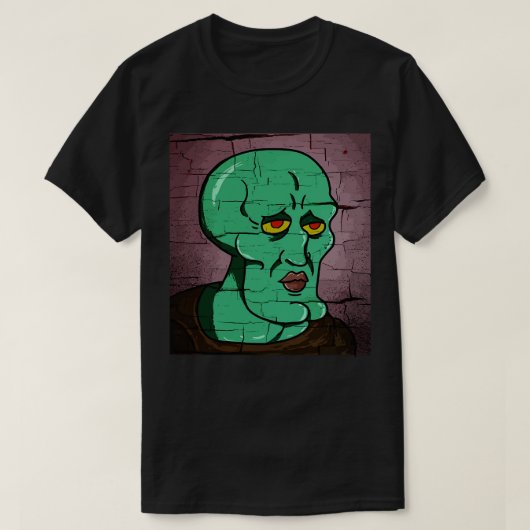 Knappe Squidward Verstrekte Stijl Vector Draw T-shirt (Design voorkant)