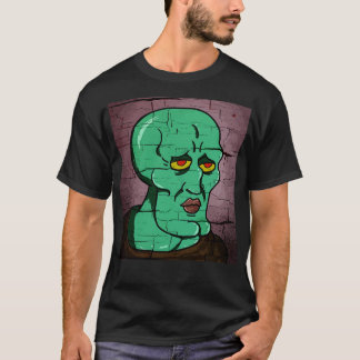 Knappe Squidward Verstrekte Stijl Vector Draw T-shirt