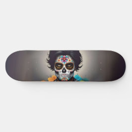 Knappe Sugar Skull Man Jongen Tiener Schaats Deck Persoonlijk Skateboard
