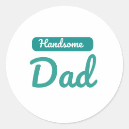 Knappe vader - de beste titel die een Man kan hebb Ronde Sticker