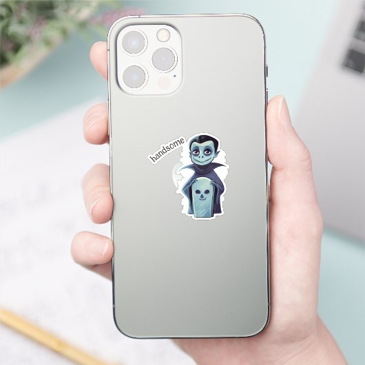 knappe vampier sticker (Telefoon)