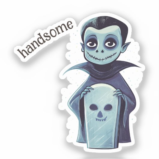 knappe vampier sticker (Voorkant)