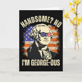 Knappe vent, nee ik ben Georgeous George Washingto Kaart (Gele Bloem)