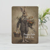 Knappe Victoriaanse Paashaas Met Cadeaus (Staand voorkant)