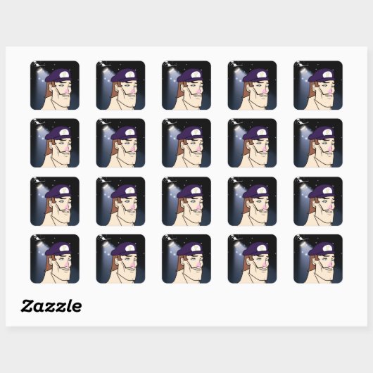 Knappe Waluigi Vierkante Sticker (Vel)
