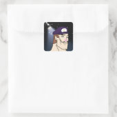 Knappe Waluigi Vierkante Sticker (Tas)