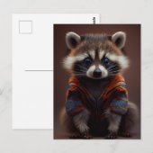 Knappe wasbeer briefkaart (Voorkant / Achterkant)