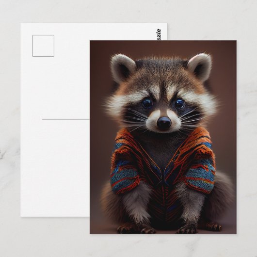 Knappe wasbeer briefkaart (Voorkant / Achterkant)