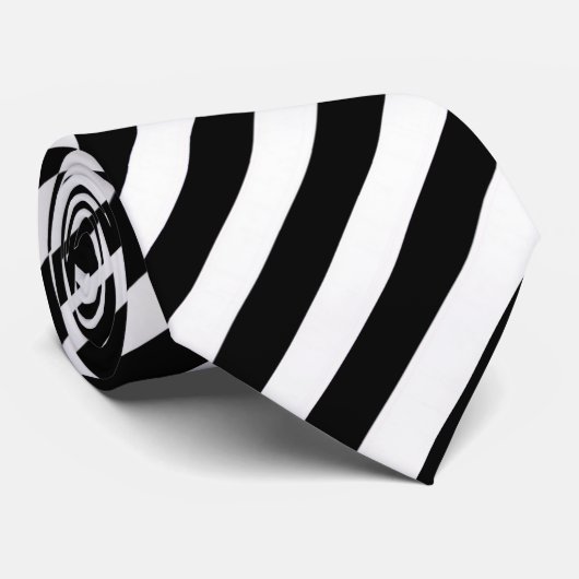 Knappe zwart-wit gestreepte Stropdas (Opgerold)