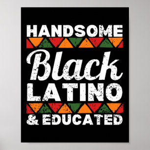 Knappe zwarte latino en geschoolde Afro latino Afr Poster