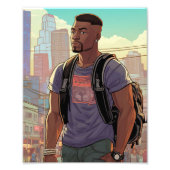 Knappe zwarte Mannen Foto Afdruk (Voorkant)