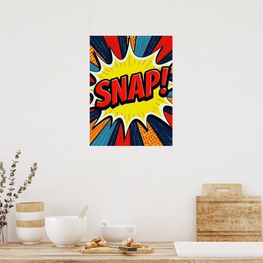 KNAPPEN! Pop Art Comic Explosion Poster (Keuken)