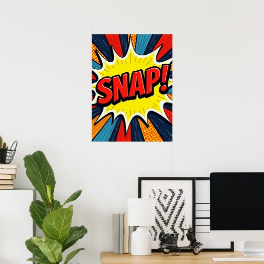 KNAPPEN! Pop Art Comic Explosion Poster (Thuiskantoor)