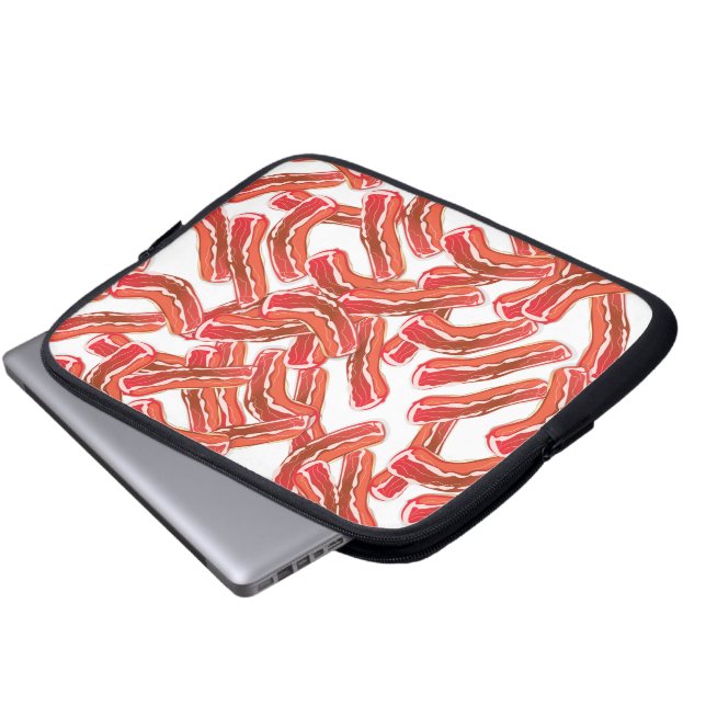 Knapperig Bacon Patroon Laptop Sleeve (Voorkant onderkant)
