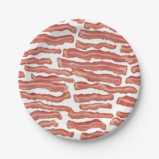 Knapperig Bacon Patroon Papieren Bordje (Voorkant)