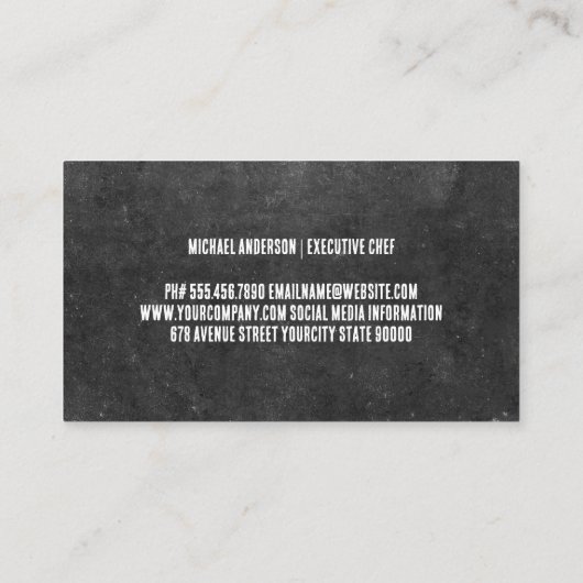 knapperig gebakken kippenvuur visitekaartje (Achterkant)