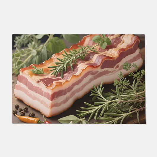 Knapperige Bacon Blok Kruiden Deurmat (Voorkant)