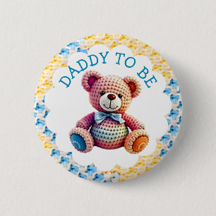 Knapperige Dieren Jongens   Wordt Vader Baby Borre Ronde Button 5,7 Cm