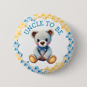 Knapperige Dieren Oom Worden Baby Shower Ronde Button 5,7 Cm