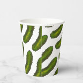 Knapperige Groene Kosher Dill Pickle Joodse Deli Papieren Bekers (Rechts)