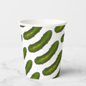 Knapperige Groene Kosher Dill Pickle Joodse Deli Papieren Bekers (Voorkant)