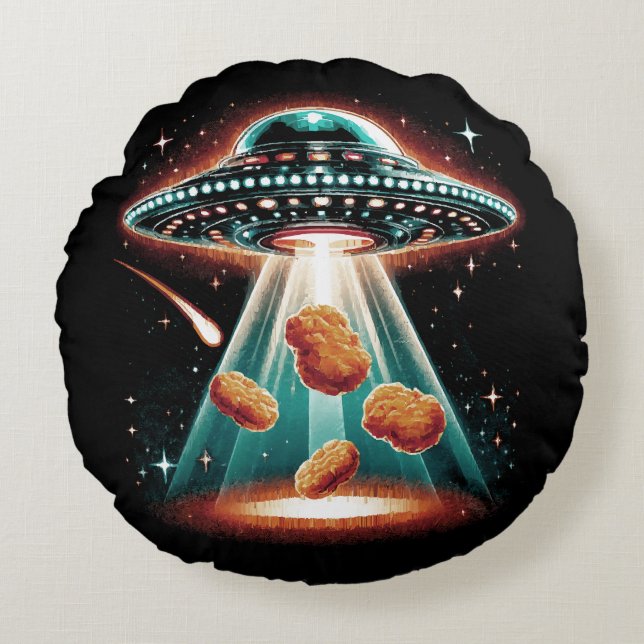 Knapperige kip nugget rond kussen (Voorkant)