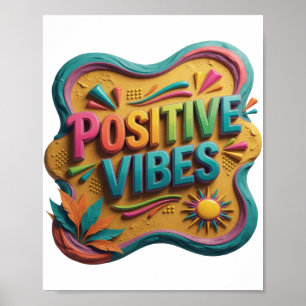Knapperige Sinaasappel POSITIEVE VIBES v2 Poster
