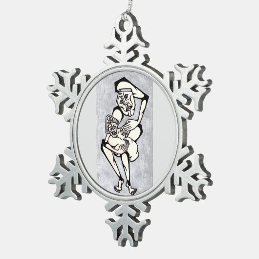 KNASH Madonna en Child Tin Sneeuwvlok Ornament (Rechts)