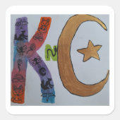 KnC-logo-sticker Vierkante Sticker (Voorkant)