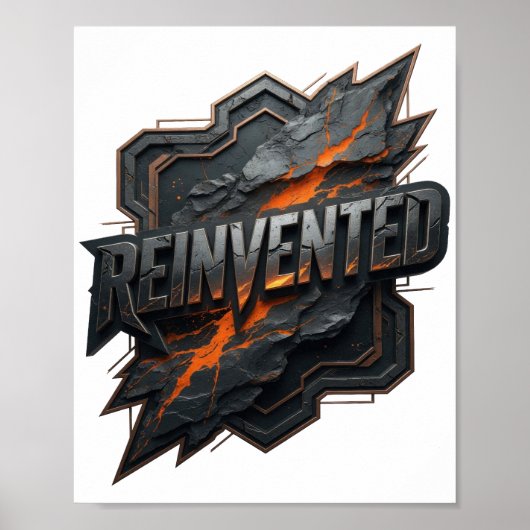 Kncrp Grijs HERUITGEVONDEN Tekst Design Poster (Voorkant)