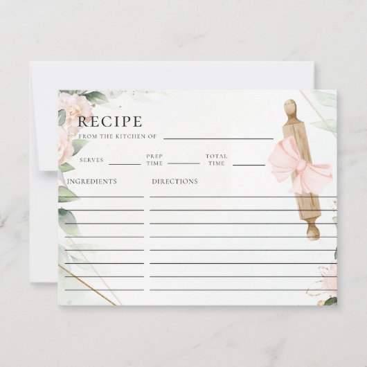 Knead Love Pink Floral Vrijgezellenfeest Recept Ka Notitiekaartje (Voorkant)