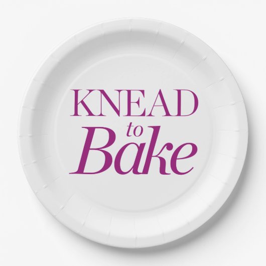 Knead naar Bake Papieren Bordje (Voorkant)