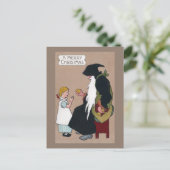 Knecht Ruprecht  Duitse kerst folklore Feestdagenkaart (Staand voorkant)