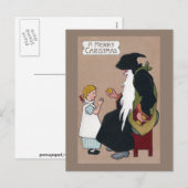 Knecht Ruprecht  Duitse kerst folklore Feestdagenkaart (Voorkant / Achterkant)