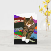 "KNEDEN OM WASGOED TE VOUWEN" CAT KAART (Gele Bloem)