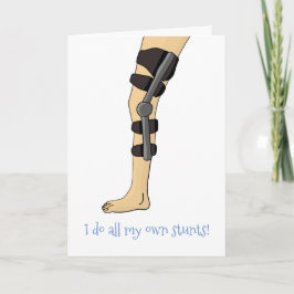 Knee Brace grappig Ik doe al mijn eigen stuntkaart Kaart
