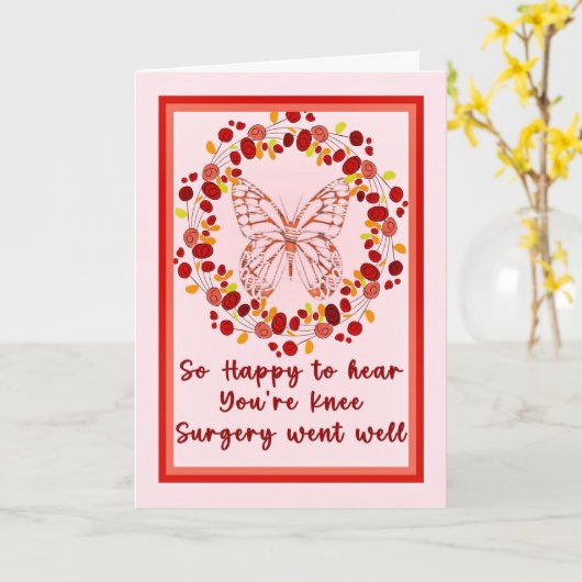 Knee-chirurgie Profiteer goed van Butterfly & Wrea Kaart (Gele Bloem)