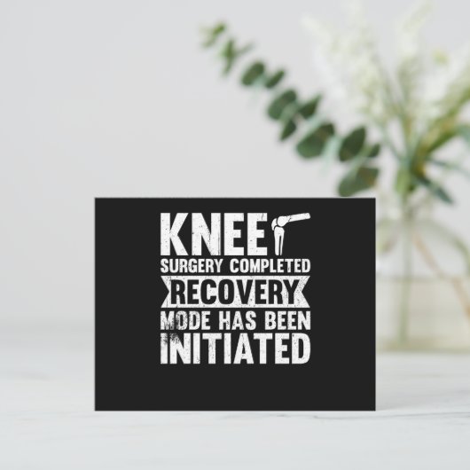 Knee Surgery Completed Recovery Mode Feestdagenkaart (Staand voorkant)