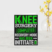 Knee Surgery Completed Recovery Mode Funny Patient Kaart (Gele Bloem)