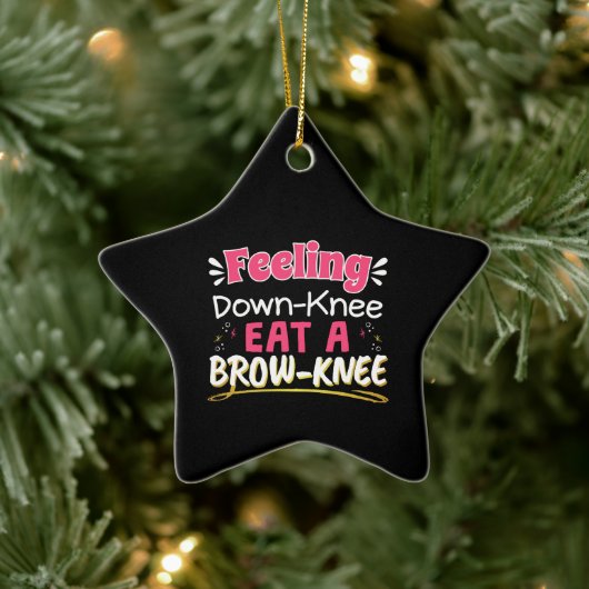 Knee Surgery Positivity Pun - Cute Brownie Keramisch Ornament (Boom)