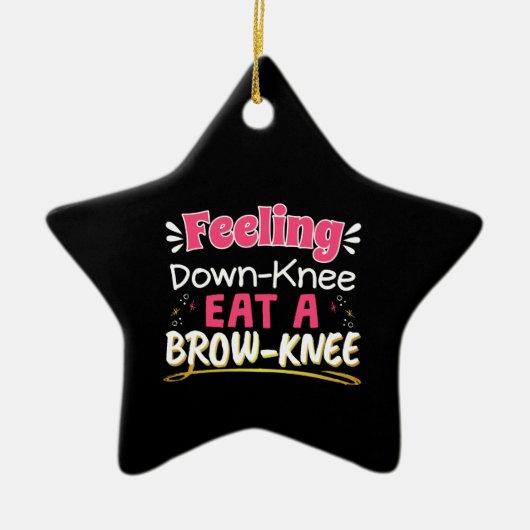 Knee Surgery Positivity Pun - Cute Brownie Keramisch Ornament (Voorkant)