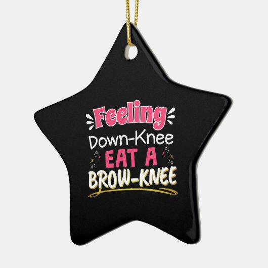 Knee Surgery Positivity Pun - Cute Brownie Keramisch Ornament (Links)