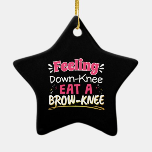 Knee Surgery Positivity Pun - Cute Brownie Keramisch Ornament (Achterkant)