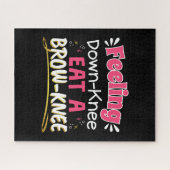 Knee Surgery Positivity Pun - Cute Brownie Legpuzzel (Horizontaal)