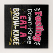 Knee Surgery Positivity Pun - Cute Brownie Legpuzzel (Horizontaal)