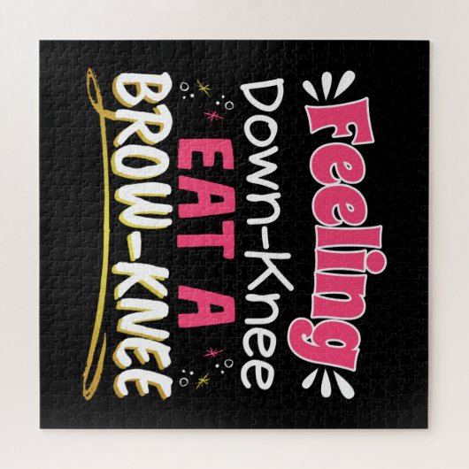 Knee Surgery Positivity Pun - Cute Brownie Legpuzzel (Horizontaal)