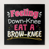 Knee Surgery Positivity Pun - Cute Brownie Legpuzzel (Verticaal)