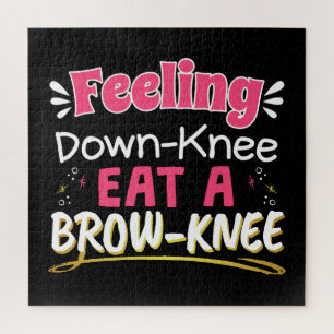 Knee Surgery Positivity Pun - Cute Brownie Legpuzzel