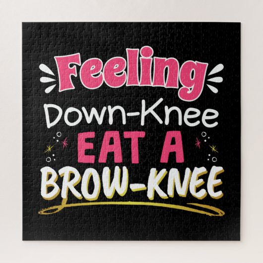 Knee Surgery Positivity Pun - Cute Brownie Legpuzzel (Verticaal)