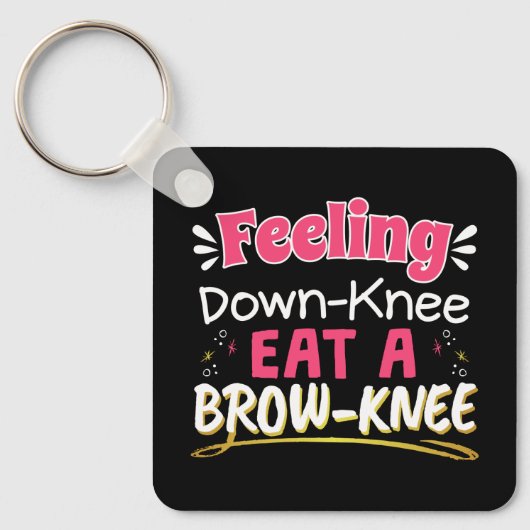 Knee Surgery Positivity Pun - Cute Brownie Sleutelhanger (Voorkant)